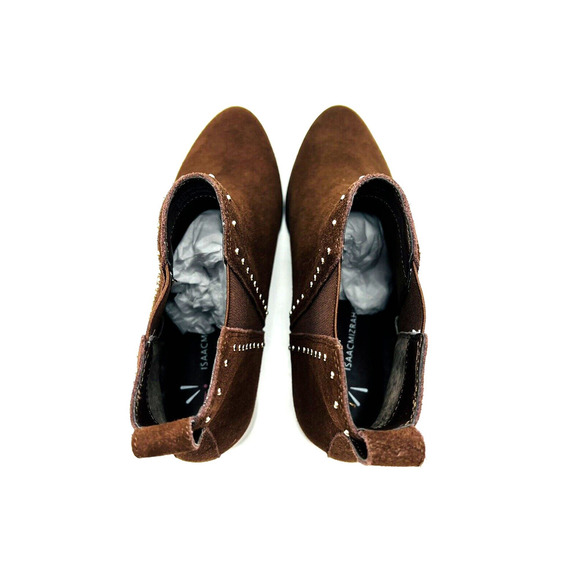 Isaac Mizrahi Studded Suede Ankle Booties- Coffee, US 8.5M *missing stud* - Picture 7 of 11